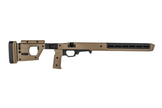 The Magpul Pro 700 short action chassis features a highly adjustable fixed stock